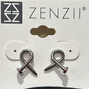 Whimsical Bent Nail Stud Earrings-Boutique